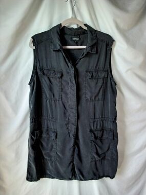 Buffalo David Bitton Black Sleeveless Utility Jacket